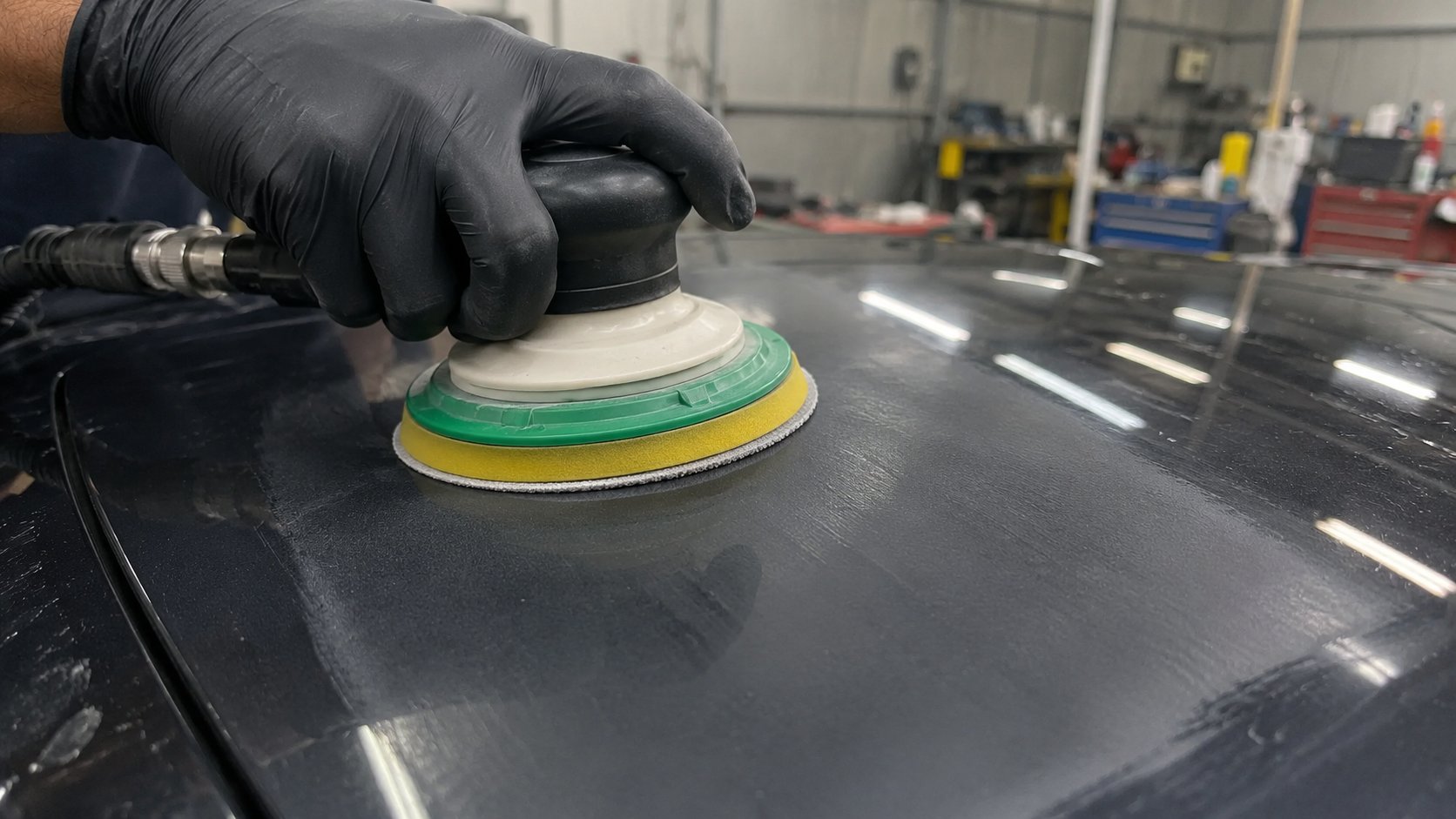 P3000 wet dry sponge back disc refining clear coat before polishing