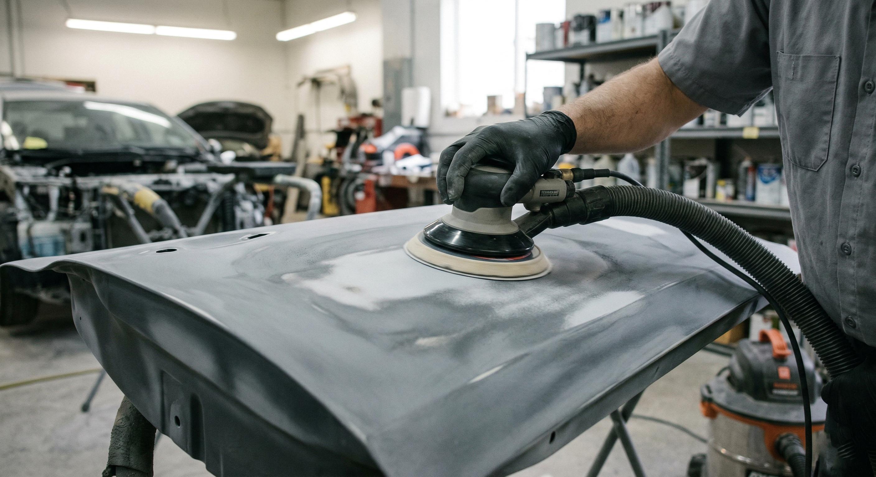 150mm sanding disc and interface pad sanding guide-coated primer before paint.